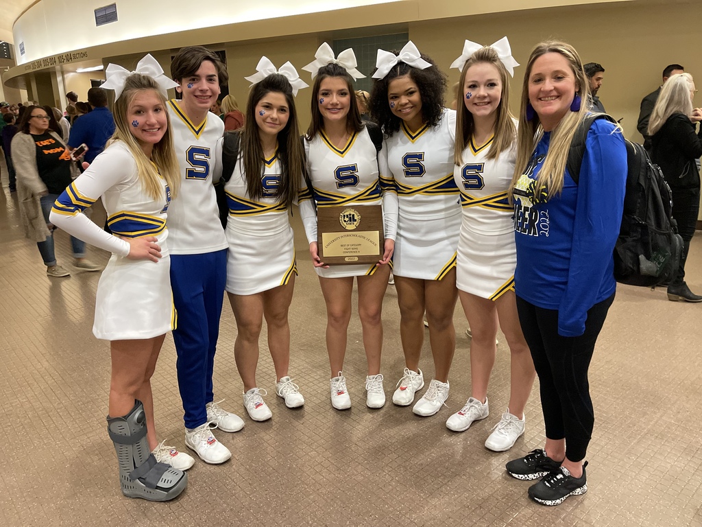 Congratulations to the Spur cheeeleaders and their sponsor Mrs. Hale. Missing mascot Chelsea Davis.